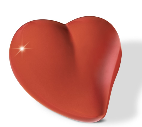 Tierurne in Herzform rot